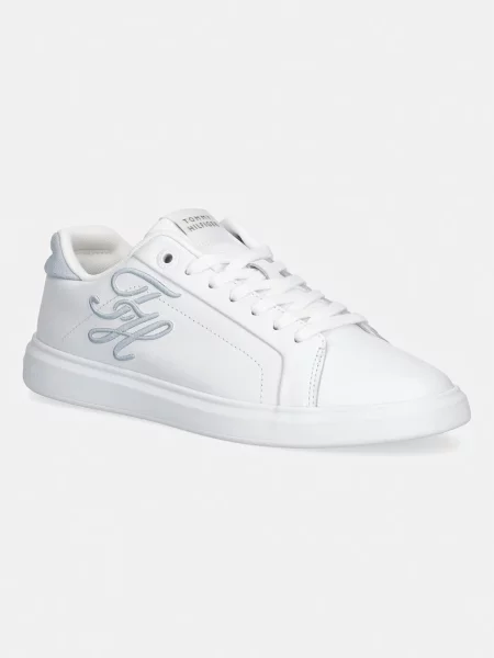 Tommy Hilfiger TH ICON COURT SCRIPT superge usnjene bela