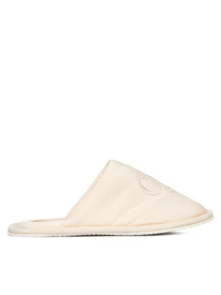 Papuci de casă Calvin Klein Jeans Slipper Satin Moire Écru