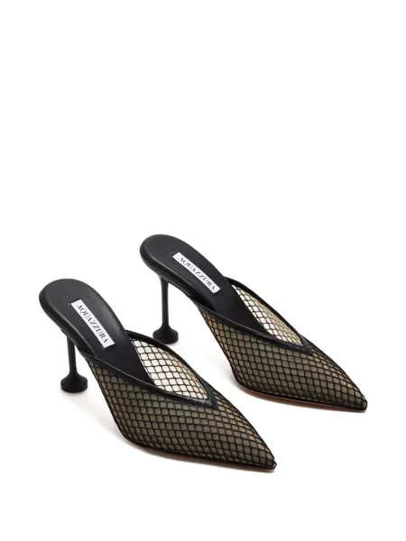 Pantofi cu toc Aquazzura plasă negru