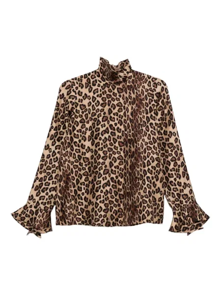 Bluzka Alberto Biani z nadrukiem w panterkę brązowa