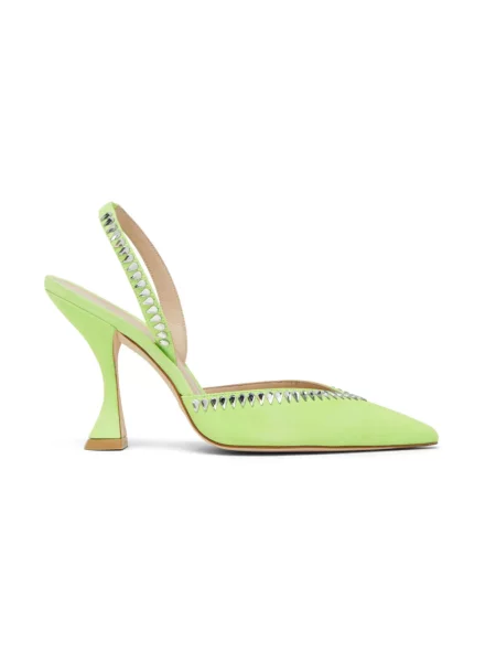 Czółenka Stuart Weitzman zamszowa z otwartą piętą żółta
