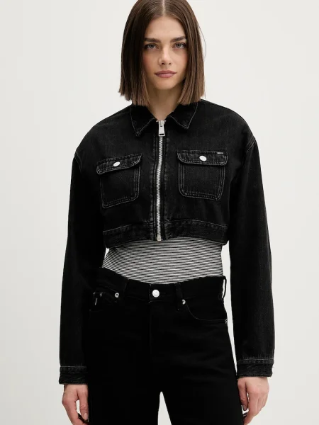 Tommy Jeans Geacă de blugi Station negru