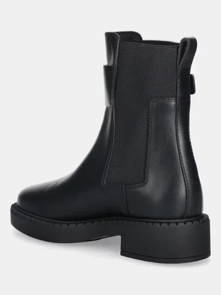 Kožené kotníkové boty Furla New Legacy na plochém černá