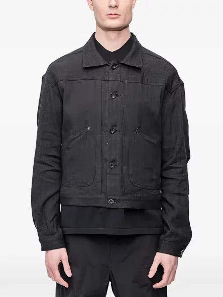 Geacă The Viridi-anne cu model herringbone negru