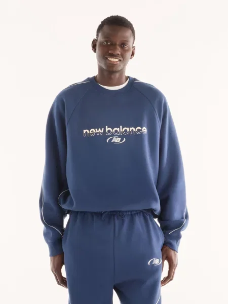 Флисовый свитер New Balance синий