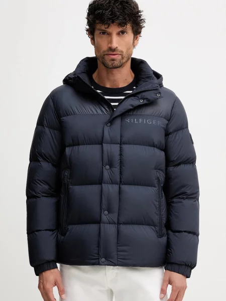Пухено яке Tommy Hilfiger зимен модел тъмносиньо