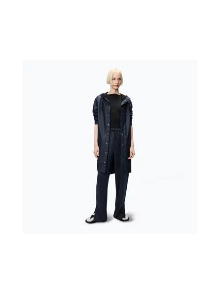Куртка Rains Long Jacket navy синя