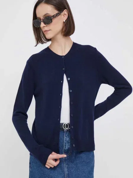 United Colors of Benetton cardigan din lana marin light albastru