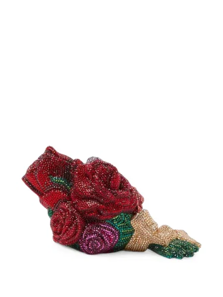 Geantă Judith Leiber cu model floral roșu