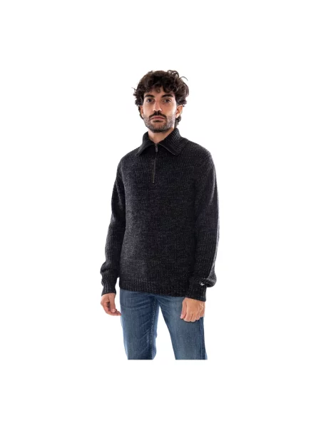 Sweter z golfem Lee wełniany czarny