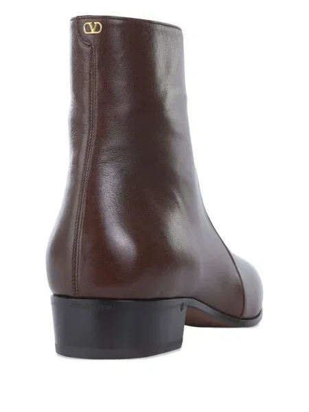 Botine Valentino Garavani din piele maro
