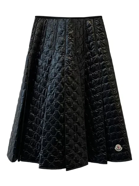Fusta plisata Moncler plisată până la genunchi negru