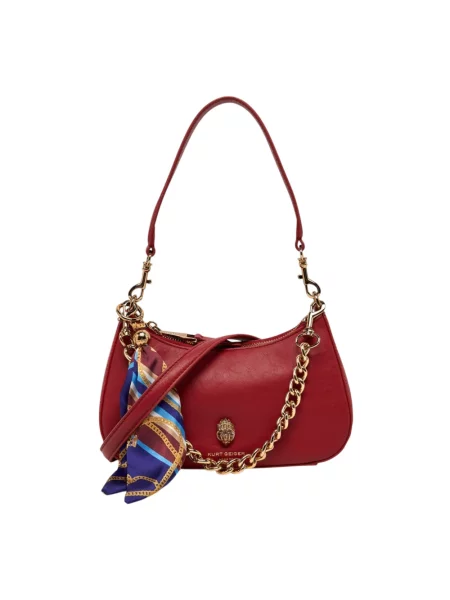 Kurt Geiger London torebka crossbody skórzana SLOANE HOBO czerwona