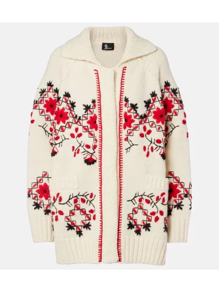 Kardigan Moncler Grenoble wełniany biały