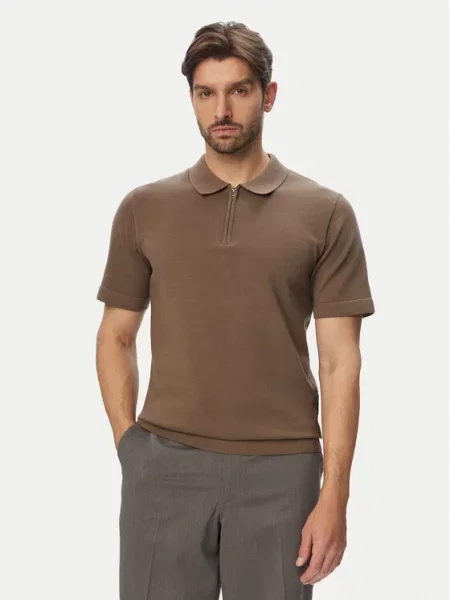 Jack & Jones Tricou polo Milano deschis maro