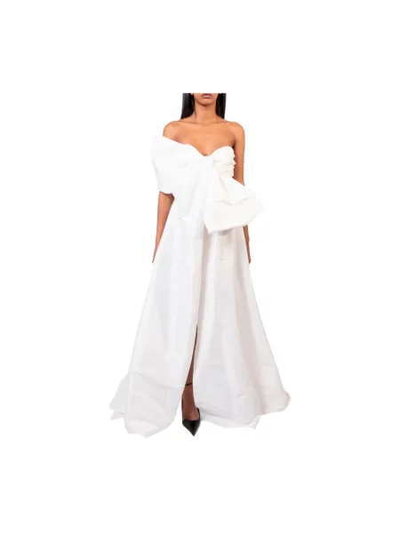 Długa sukienka maxi Doris S z kokardką biała