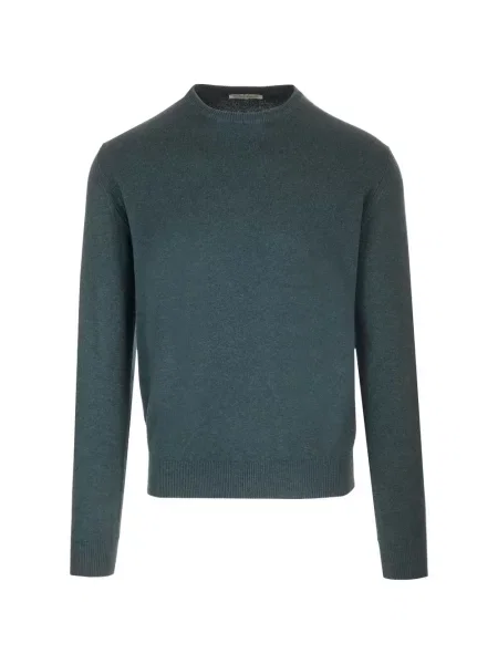 Lung hanorac crewneck Al Duca D’aosta 1902 cu decolteu rotund verde