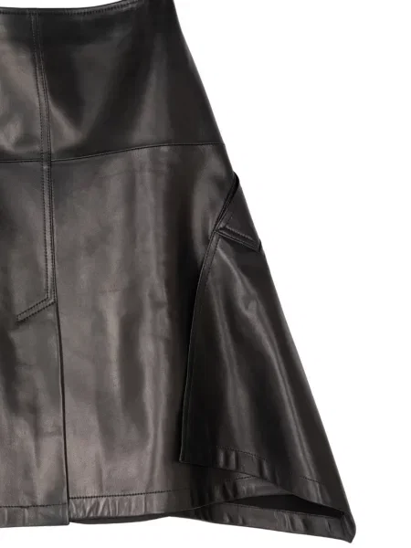 Kožená sukňa Brandon Maxwell čierna