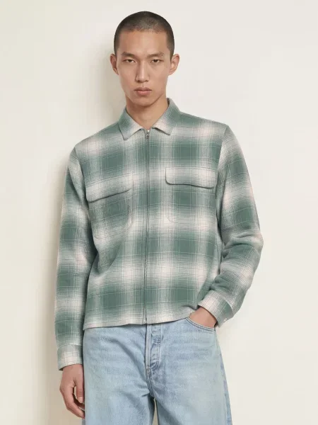 Allsaints Košile Polanco Relaxed Fit petrolejová
