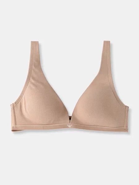 Emporio Armani Underwear podprsenka plunge s elastanom béžová