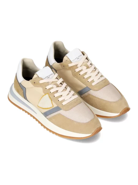 Sneakersy Philippe Model zamszowe do biegania beżowe