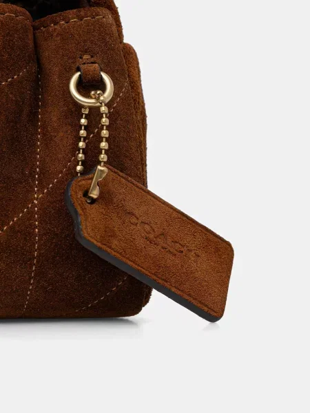 Замшева сумочка Coach Tabby 20 коричневий