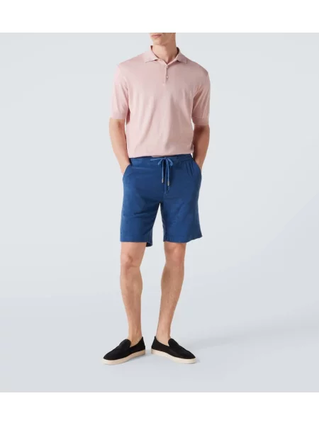 Pantaloni scurți Fedeli din material terry albastru