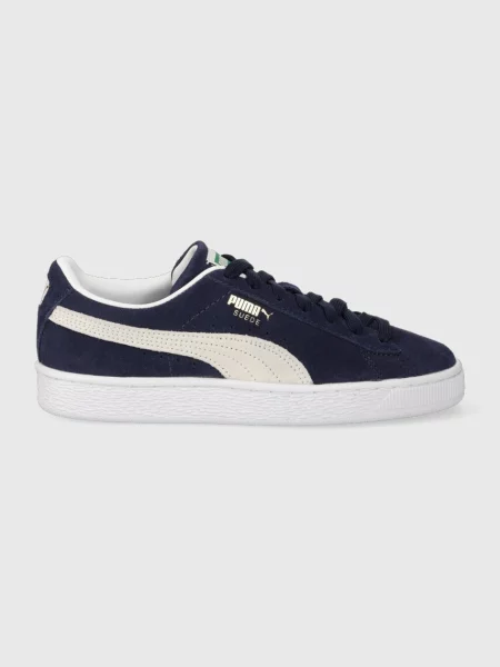 Sneakerși Puma Suede din piele de căprioară alb