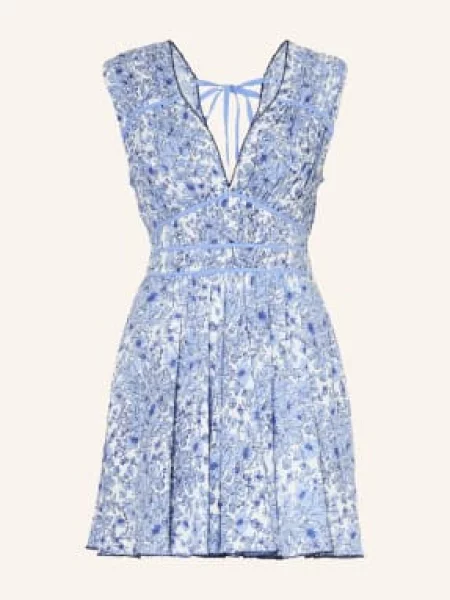 Poupette St Barth Plážové Šaty Ciao S Plisováním tmavě modrá bílá