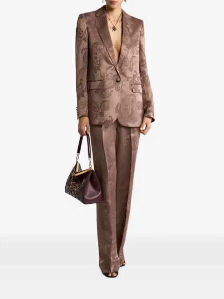 Geacă Etro cu model floral din jacard maro