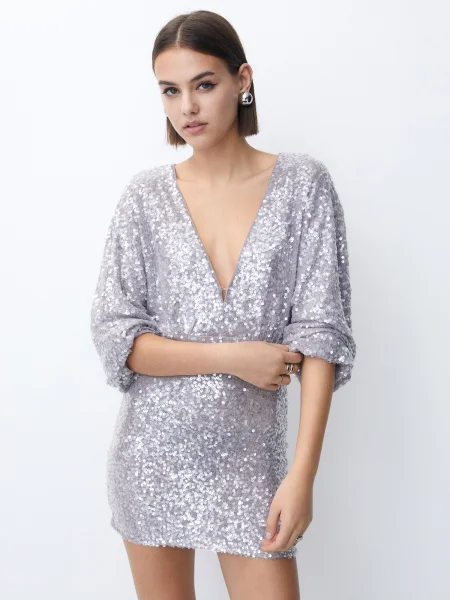 Pull&Bear Rochie argintiu