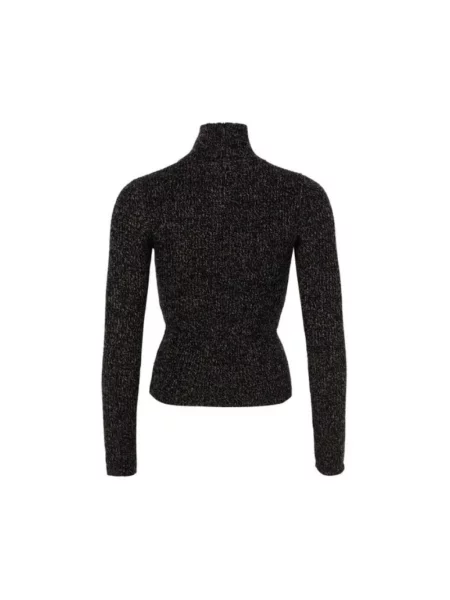 Lniany sweter z golfem Max Mara brązowy