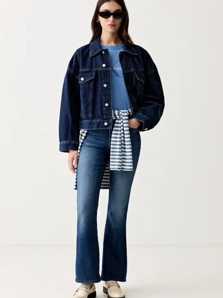 Calvin Klein Jeans flare kavbojke modra