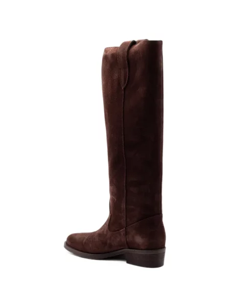 Botine Via Roma 15 cu broderie din piele de căprioară maro