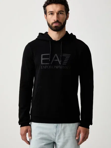 Emporio Armani hanorac cu glugă pentru bărbați din negru