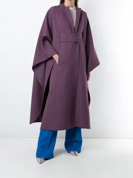 Palton Valentino Garavani drapat violet