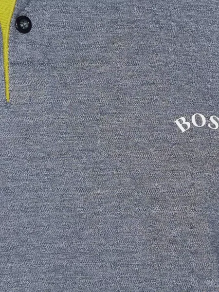 Tricou polo Boss cu broderie gri