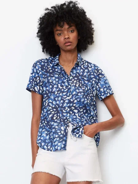 Marc O’Polo Блуза з коротким рукавом Без підкладки синій