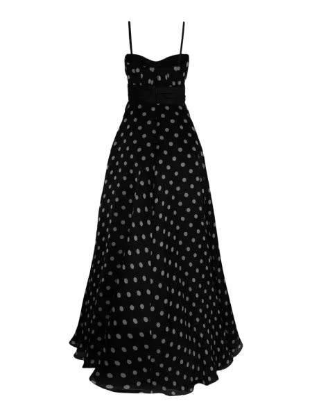 Rochie maxi Pamella Roland cu buline negru