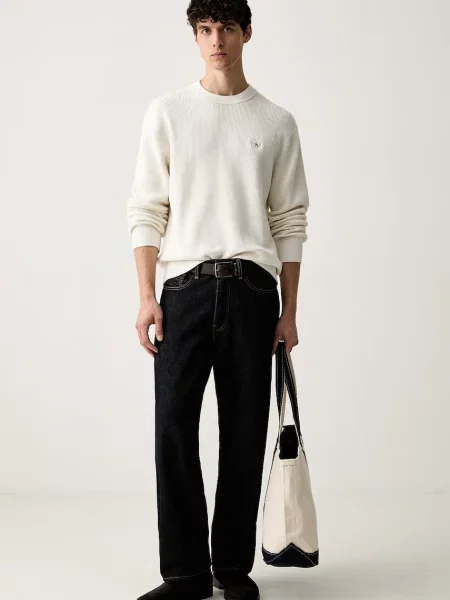 Calvin Klein Jeans sveter pánsky béžová
