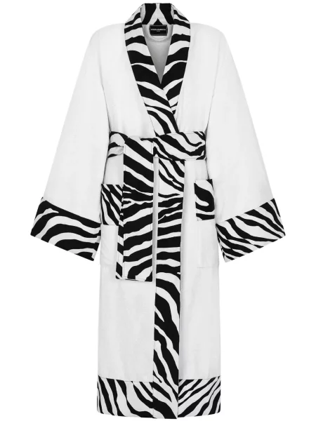 Халат Dolce & Gabbana с принт с принт зебра бяло