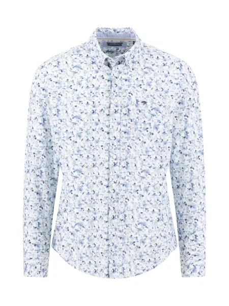 FYNCH-HATTON Košulja mornarsko plava / sivkasto plava bijela