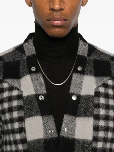 Geacă Rick Owens de lână în carouri negru
