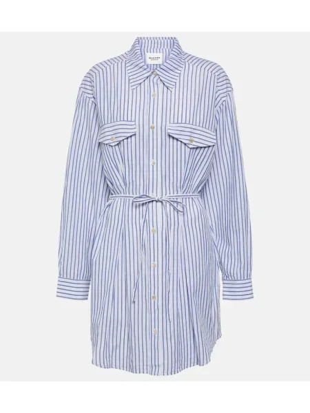 Sukienka koszulowa Marant Etoile w paski popelinowa