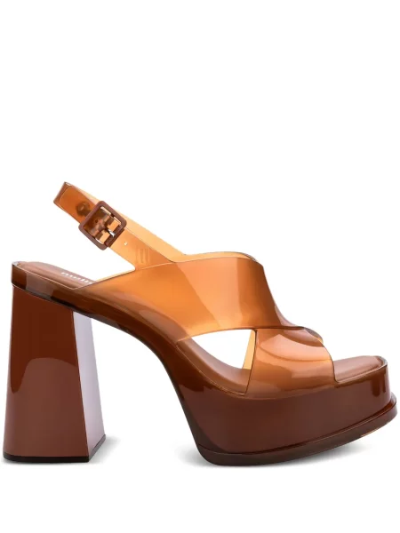 Pantofi cu toc Melissa cu platformă maro