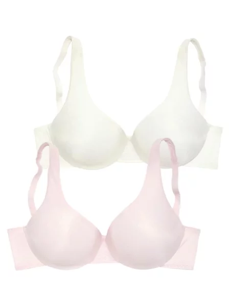 NUANCE Sutien roz pastel alb