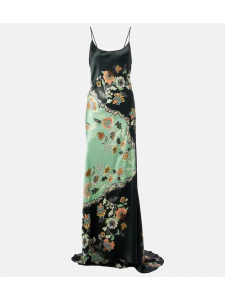 Rochie Roberto Cavalli din satin cu model floral