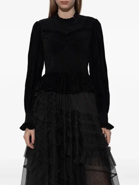 Top Allsaints cu volane negru