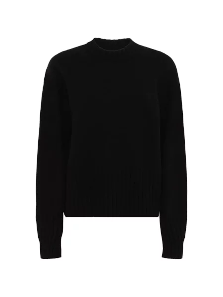 Pulover Laneus cu decolteu rotund negru