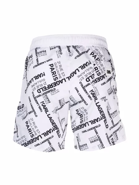 Slip de baie Karl Lagerfeld cu imagine alb